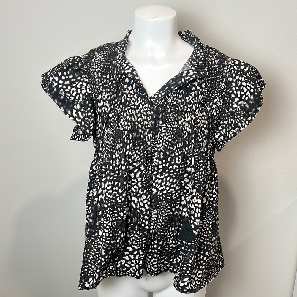 Sea New York Printed V-Neck Blouse